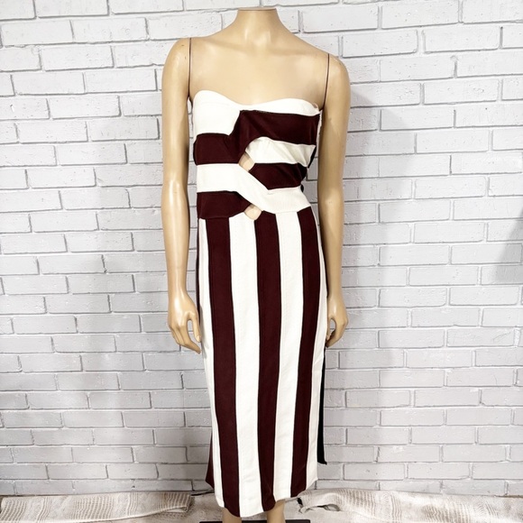 Anthropologie Dresses & Skirts - Anthropologie Striped Brown and White Women's Dress